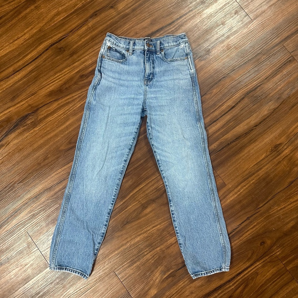J. Crew Light Blue High-Rise Straight Jeans